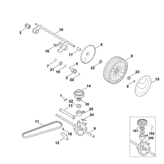 Picture of E - Asse posteriore, cambio MB 545.1 VE