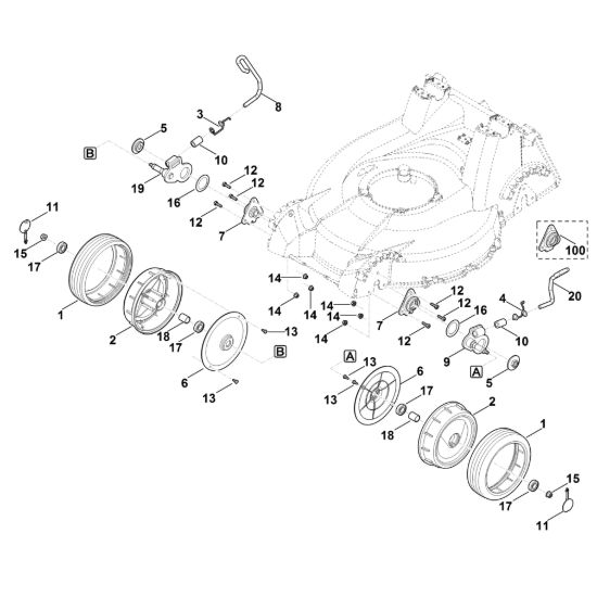 Picture of D - Regolazione altezza anteriore, ruota anteriore MB 756.0 YS