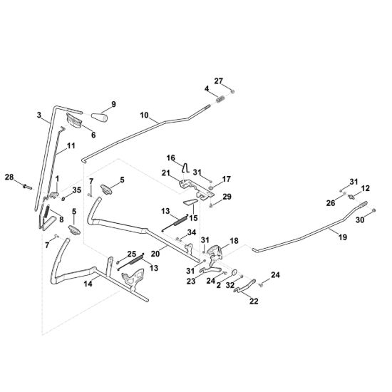 Picture of I - Freno, Freno di parcheggio, Leva azionamento MT 4097.0 SX