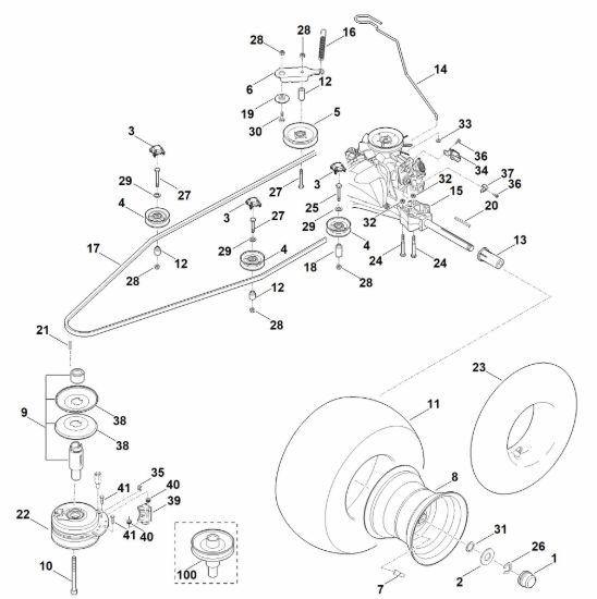 Picture of I - Cambio, ruota posteriore, frizione lama MT 5097.1 C