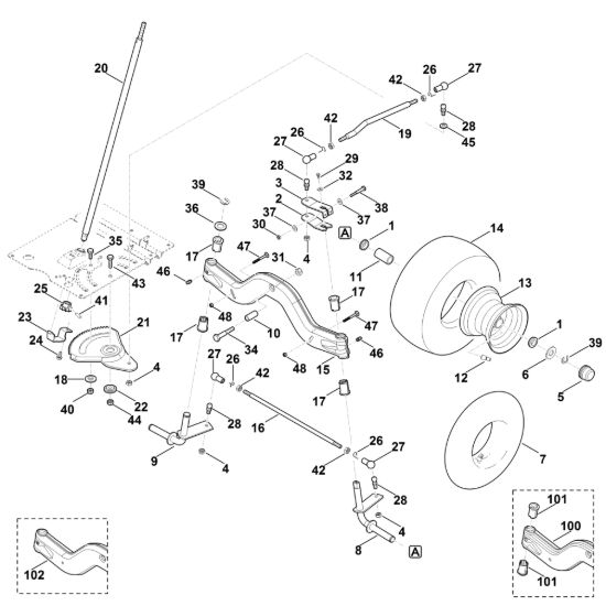 Picture of E - Sterzo, ruota anteriore MT 6127.1 ZL