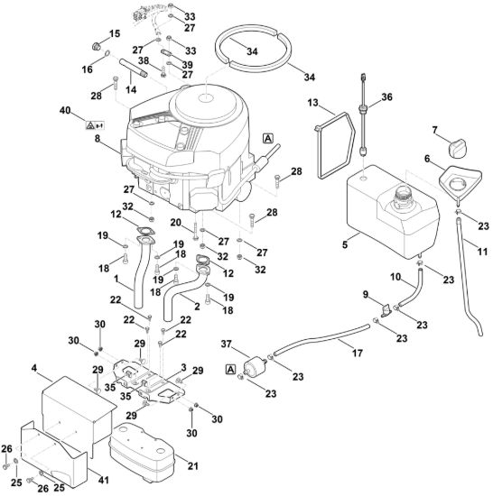 Picture of H - Motore, serbatoio MT 6127.1 ZL