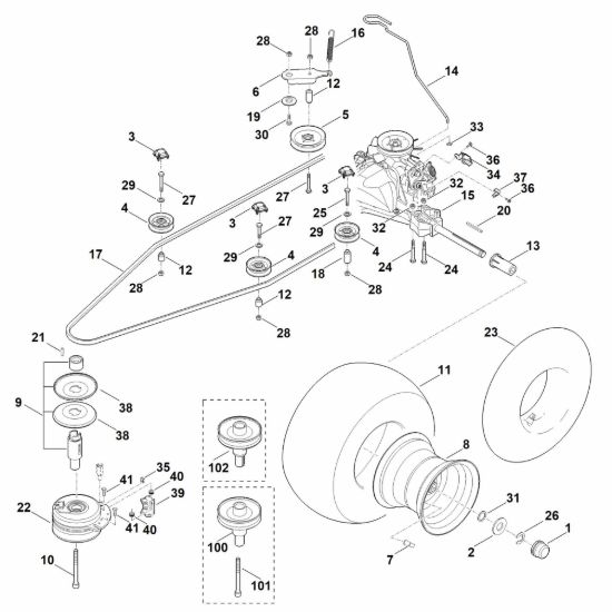 Picture of I - Cambio, ruota posteriore, frizione lama MT 6127.1 ZL