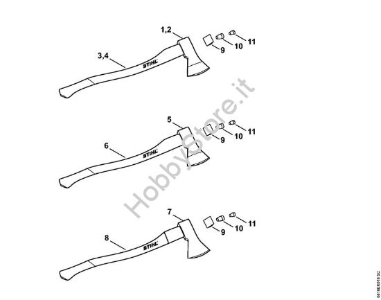Asce forestali universali Attrezzi per spaccare Accetta per uso forestale AX 16 S della marca STIHL
