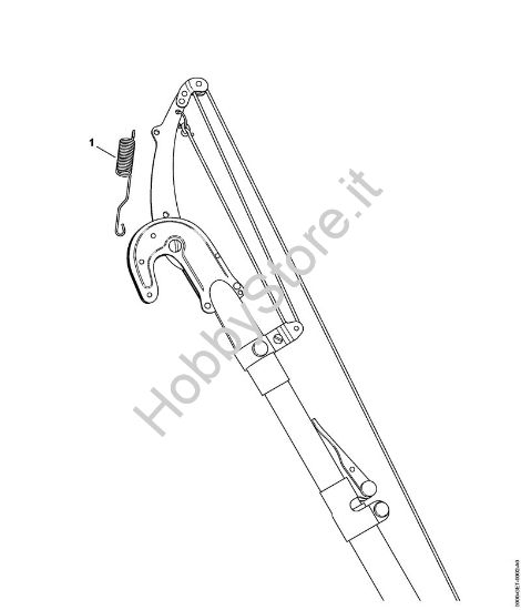 Svettatoio a cremagliera per stelo telescopico Forbici Cesoia per montaggio su asta della marca STIHL