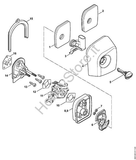 Filtro aria, flangia intermedia Atomizzatori (SR) SR 200 della marca Stihl