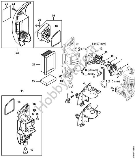 Flangia intermedia, filtro aria Atomizzatori (SR) SR 450 della marca Stihl