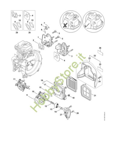 Picture of Flangia intermedia, filtro aria FS 460 C-EM L
