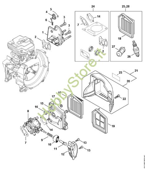 Picture of Flangia intermedia, filtro aria FS 461 C-EM