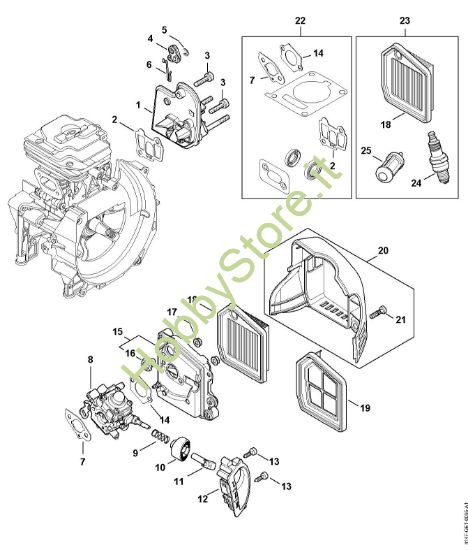 Picture of Flangia intermedia, filtro aria FS 261 C-E
