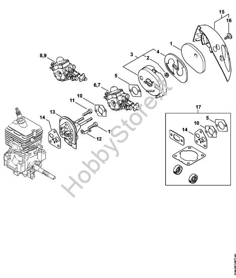 Filtro aria, flangia intermedia Decespugliatrici (FS) FS 50-L della marca Stihl