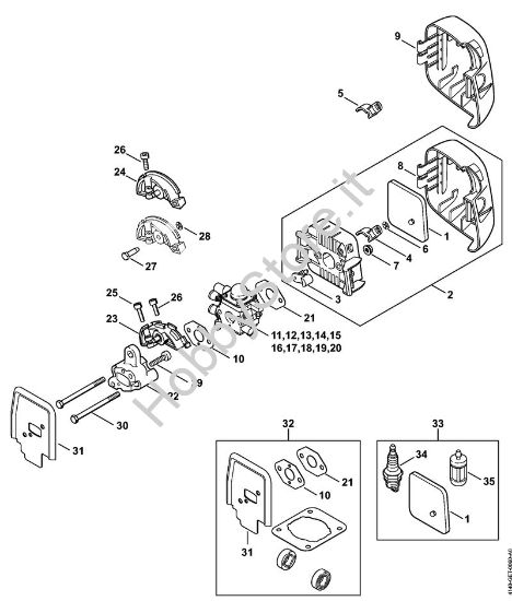 Filtro aria, flangia intermedia Decespugliatrici (FS) FS 55 RC-E della marca Stihl