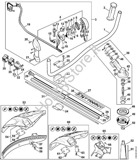 Impugnatura a manubrio, Stelo, Riduttore dalla Numero di matricola 516962085 Decespugliatrici (FS) FS 94 C-E della marca Stihl