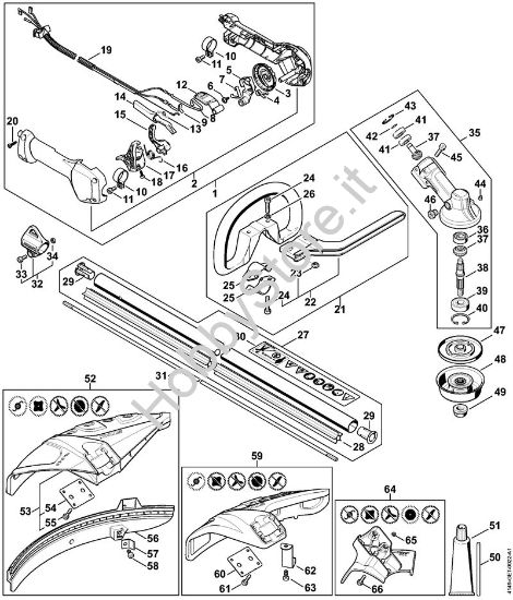 Impugnatura di comando, Stelo, Riduttore dalla Numero di matricola 516962085 Decespugliatrici (FS) FS 94 RC-E della marca Stihl