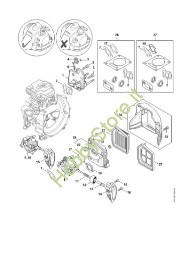 Picture of Flangia intermedia, filtro aria FR 460 TC-E
