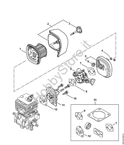 Filtro aria, flangia intermedia BG 86 C-E D, BG 86-D Soffiatori (BG, BR) BG 86 C-E D della marca Stihl