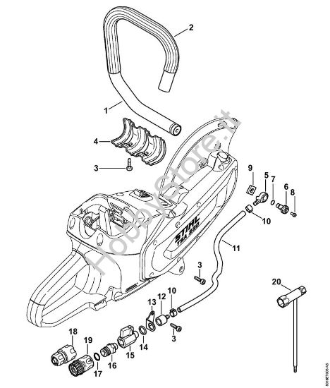 Manico tubolare, Attacco dell'acqua Troncatrici a batteria (TSA) TSA 230 della marca Stihl