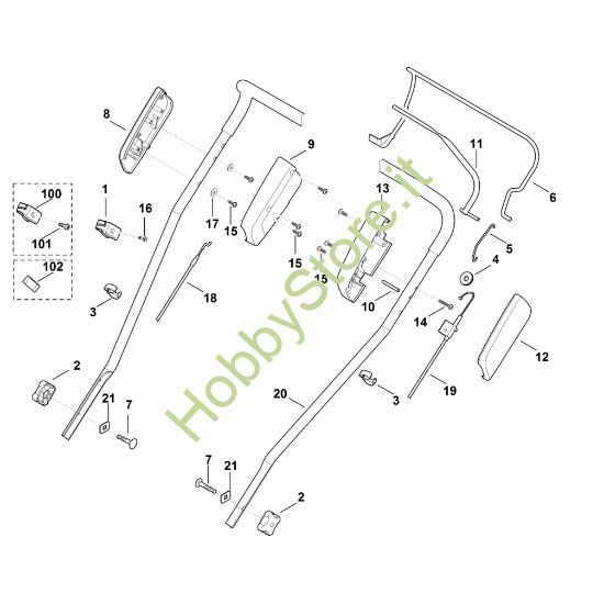 Picture of A - Parte superiore manubrio MB 2 RT