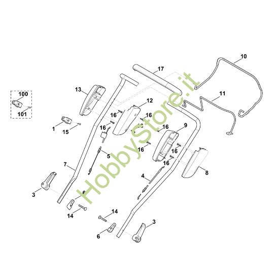 Picture of A - Parte superiore manubrio MB 2.2 RT