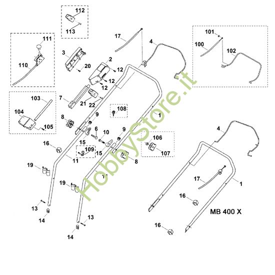 Picture of A - Manubrio MB 400 X