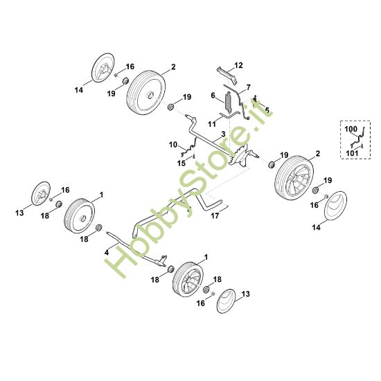 Picture of C - Carrello, impostazione in alto MB 443.1
