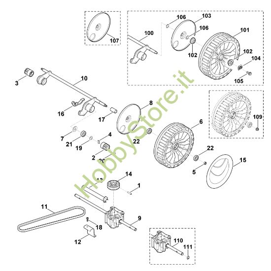 Picture of E - Asse posteriore, cambio MB 545.0 T