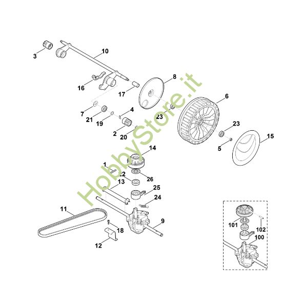 Picture of E - Asse posteriore, cambio MB 545.1 VE