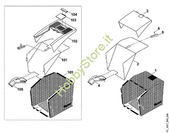 F - Cesto raccolta erba MB MB 555 E della marca Viking