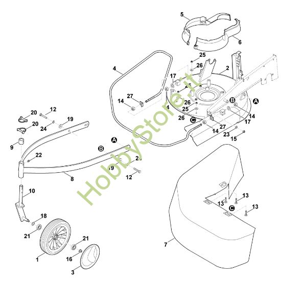 Picture of C - Scocca, ruota anteriore MB 6.1 RH