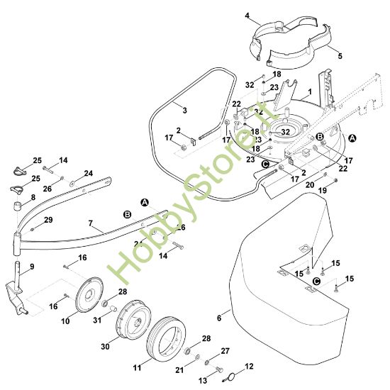 Picture of C - Scocca, ruota anteriore MB 6.1 RV