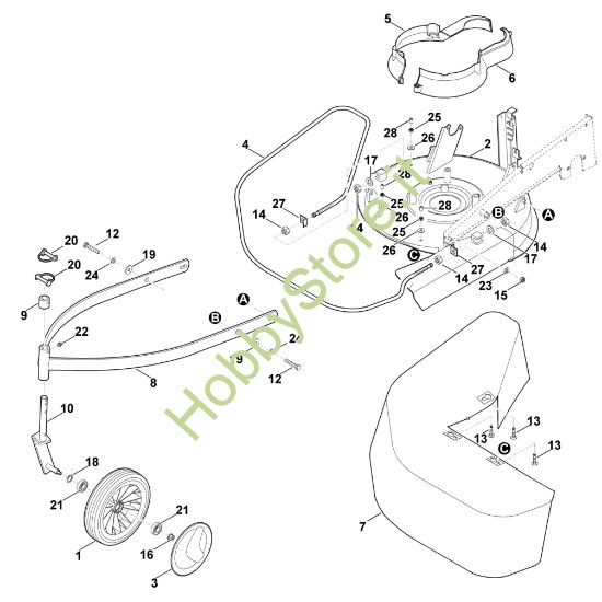 Picture of C - Scocca, ruota anteriore MB 6.2 RH