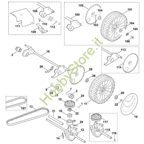 Picture of E - Asse posteriore, cambio MB 650.0 VM