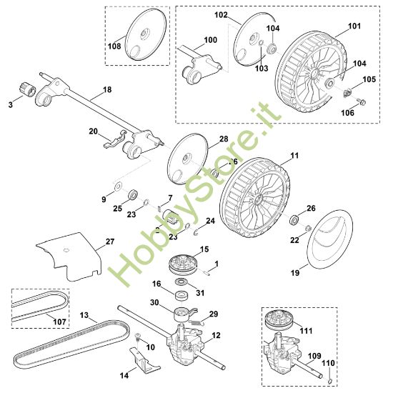 Picture of E - Asse posteriore, cambio MB 650.0 VQ