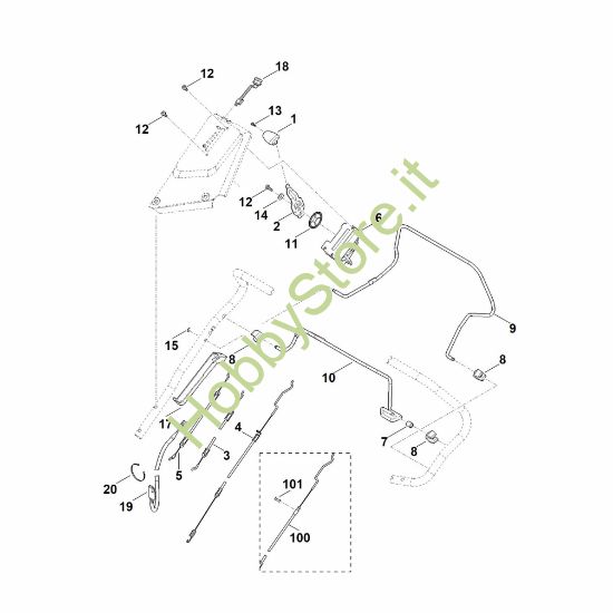 Picture of A - Parte superiore manubrio MB 650.3 VE