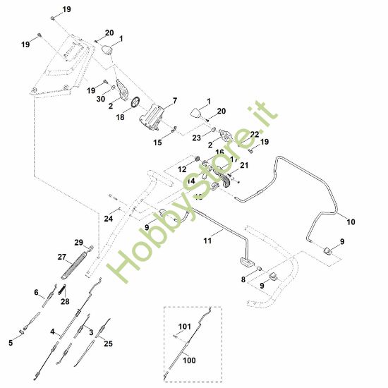 Picture of A - Parte superiore manubrio MB 650.3 VS