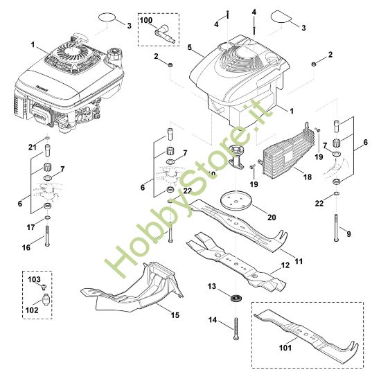 Picture of H - Motore, lama MB 655.0 G