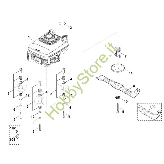 Picture of H - Motore, lama MB 750.1 GK