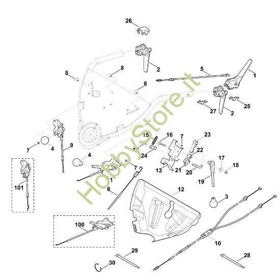 Picture of A - Parte superiore manubrio MB 750.1 KS