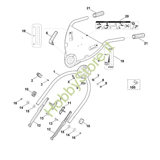 Picture of B - Parte inferiore manubrio MB 750.1 KS