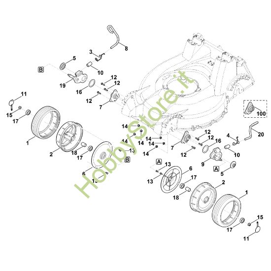 Picture of D - Regolazione altezza anteriore, ruota anteriore MB 756.0 YS
