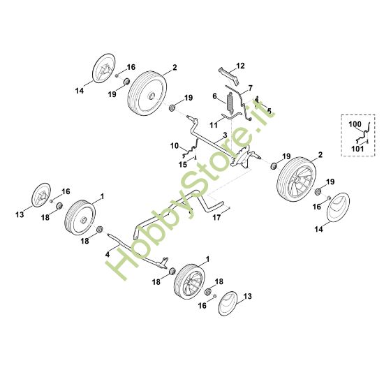 Picture of C - Carrello, impostazione in alto ME 443.1