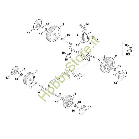 Picture of C - Carrello, impostazione in alto ME 443.1 C