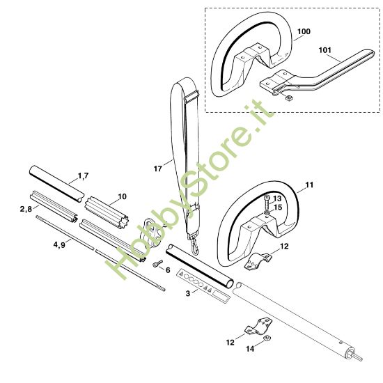 Picture of B - Tubo di protezione, impugnatura circolare HEL 600