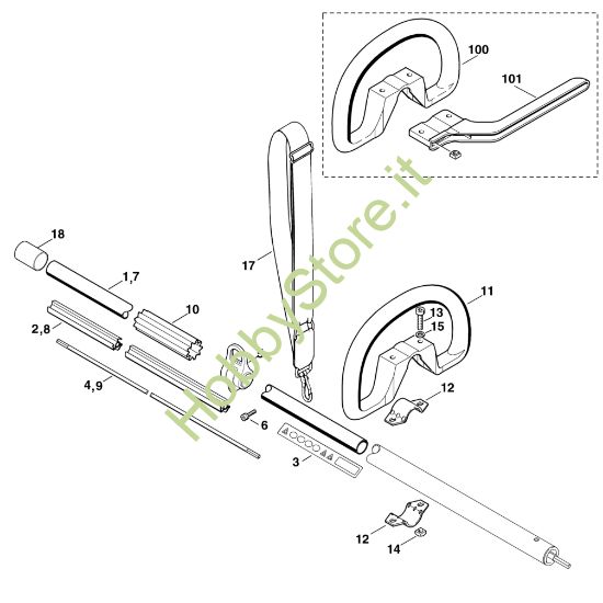 Picture of B - Tubo di protezione, impugnatura circolare HEL 700 K