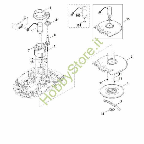 Picture of D - Regolazione altezza apparato di taglio MI 632.1 PC