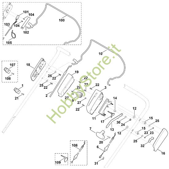 Picture of A - Parte superiore manubrio LB 540