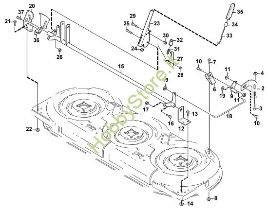 Picture of B - Regolazione altezza di taglio (manuale) AMM 848