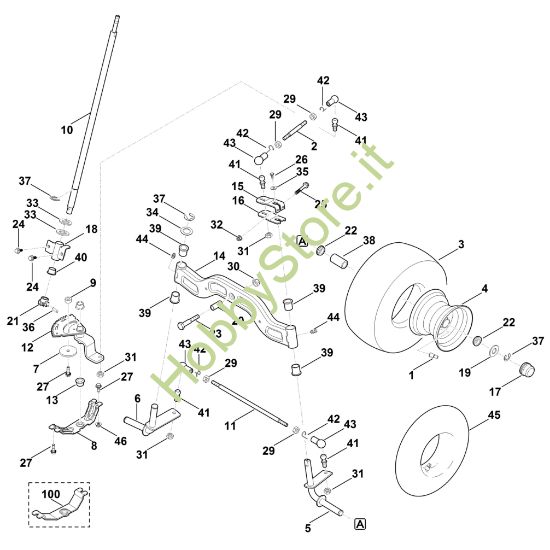 Picture of F - Sterzo, ruota anteriore MR 4082.1