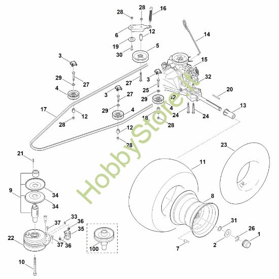 Picture of H - Cambio, ruota posteriore, frizione lama MT 4097.0 SX