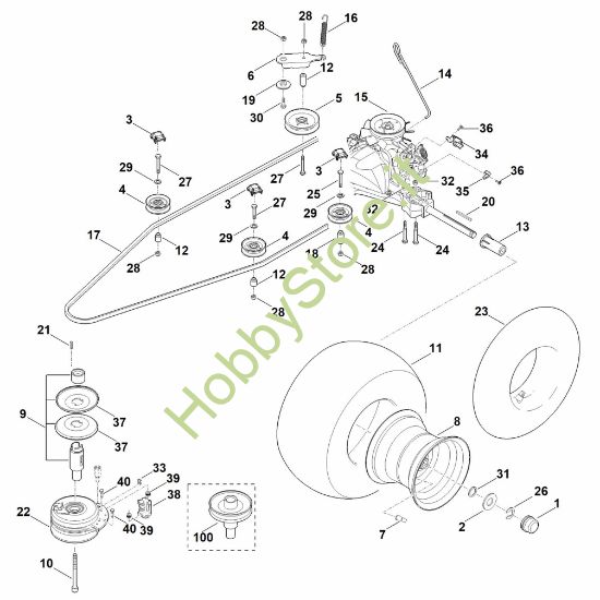 Picture of H - Cambio, ruota posteriore, frizione lama MT 4097.1 SX